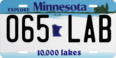 MN license plate 065LAB