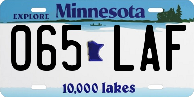 MN license plate 065LAF