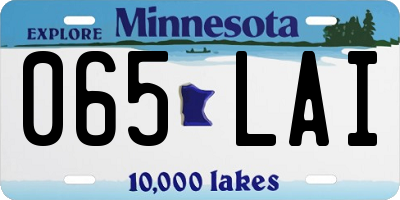 MN license plate 065LAI