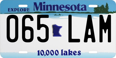 MN license plate 065LAM