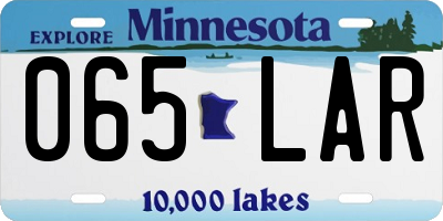 MN license plate 065LAR