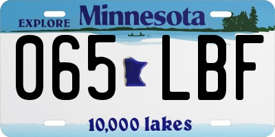 MN license plate 065LBF