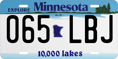 MN license plate 065LBJ