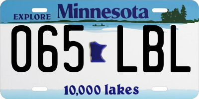 MN license plate 065LBL