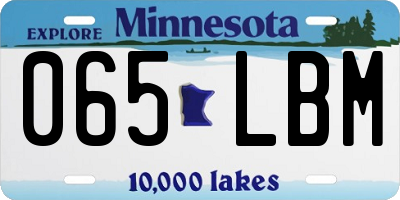 MN license plate 065LBM
