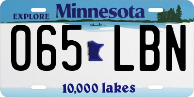 MN license plate 065LBN