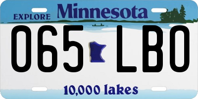 MN license plate 065LBO