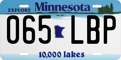 MN license plate 065LBP