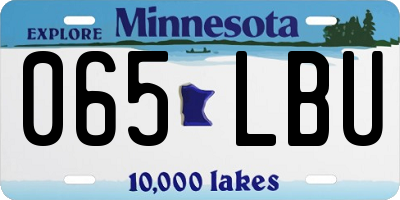 MN license plate 065LBU
