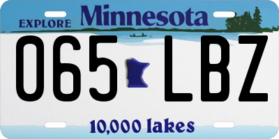 MN license plate 065LBZ