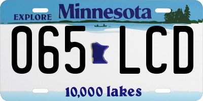 MN license plate 065LCD