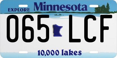 MN license plate 065LCF