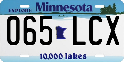 MN license plate 065LCX