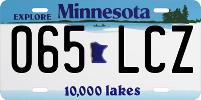 MN license plate 065LCZ