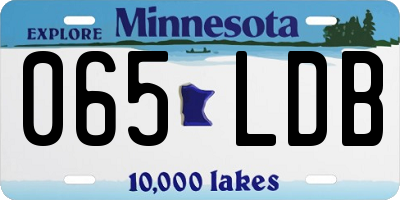 MN license plate 065LDB