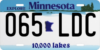 MN license plate 065LDC