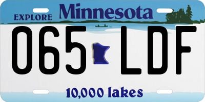 MN license plate 065LDF