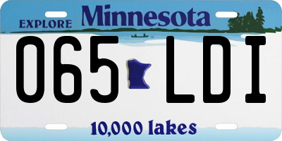 MN license plate 065LDI