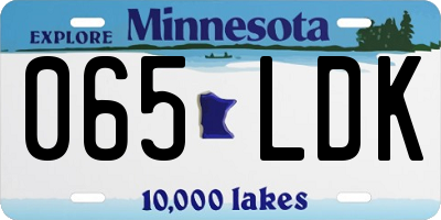 MN license plate 065LDK