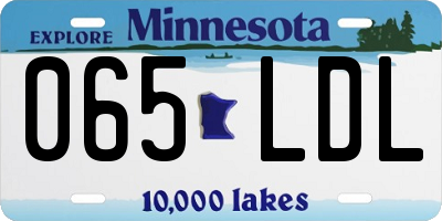 MN license plate 065LDL