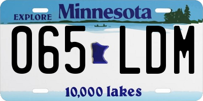 MN license plate 065LDM