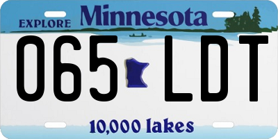 MN license plate 065LDT