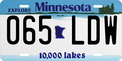 MN license plate 065LDW