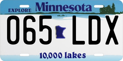 MN license plate 065LDX