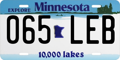 MN license plate 065LEB