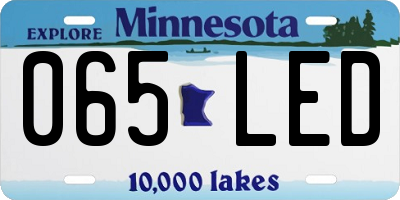 MN license plate 065LED