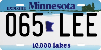 MN license plate 065LEE