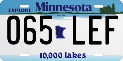 MN license plate 065LEF