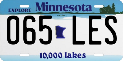 MN license plate 065LES