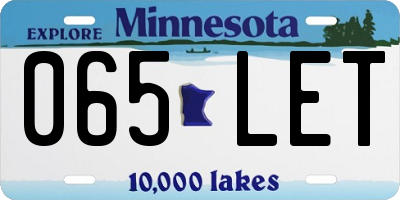MN license plate 065LET