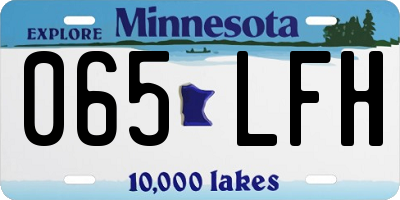 MN license plate 065LFH