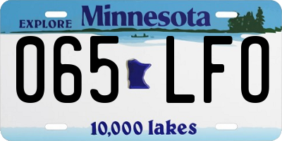 MN license plate 065LFO
