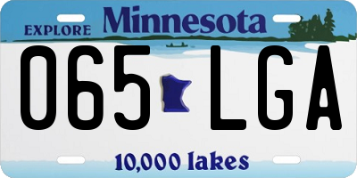 MN license plate 065LGA