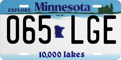 MN license plate 065LGE