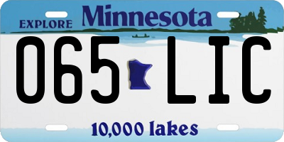 MN license plate 065LIC