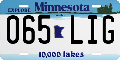 MN license plate 065LIG