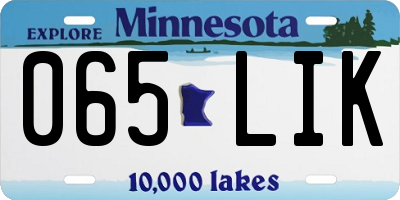 MN license plate 065LIK