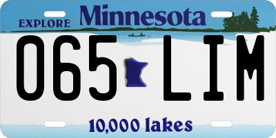 MN license plate 065LIM