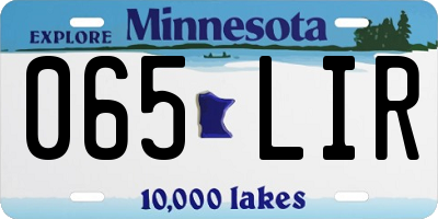 MN license plate 065LIR