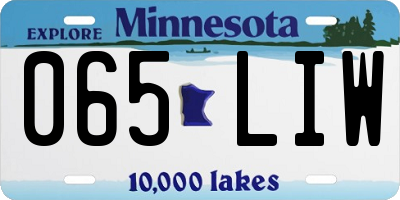 MN license plate 065LIW