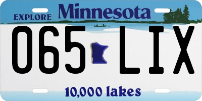 MN license plate 065LIX