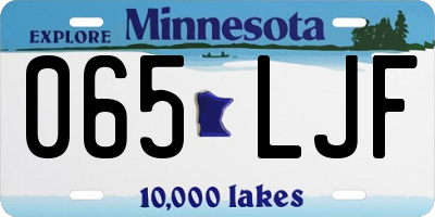 MN license plate 065LJF