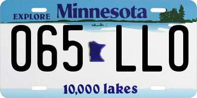MN license plate 065LLO