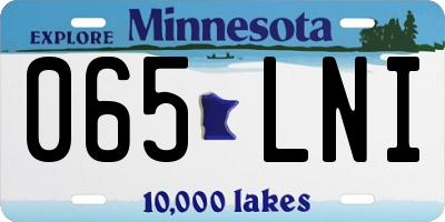 MN license plate 065LNI