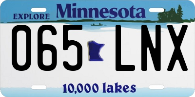 MN license plate 065LNX