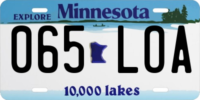 MN license plate 065LOA